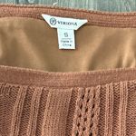Versona VERSONS Knit Crochet Maxi Dress Terracotta Geometric Pattern Sleeveless Small Photo 4