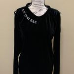 Material Girl Black Velour Cold Shoulder Top Photo 2