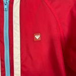 Roxy Quiksilver Red Striped Long Sleeve Windbreaker Jacket w/ Packable Hood Sz S Photo 1