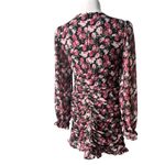 VICI  X Fate Black Pink Floral Long Sleeve Ruched Mini Dress, Sz M Photo 5