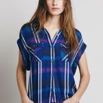 Rails Free People Short Sleeve Button Down Flannel Shirt Photo 0
