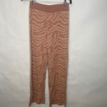 Y.A.S Knit Wide Leg Pants Pink Zebra Print Sz Medium Photo 3