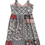 Rachel Zoe ‎ Linen Patchwork Floral Paisley Midi Dress Pockets Multicolor Size 10 Photo 0