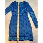 Free People  Blue Bontanical Forest Crochet Flower Lace Dress Size Medium Photo 7