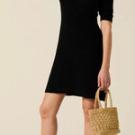 Rouje Paris Javier Sweater Mini Dress Black Size 4 Classic Minimalist Party Photo 0