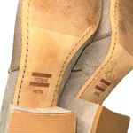 Toms  Evie Floral Embroidered Suede Canvas Block Heel Boot Taupe Women's Size 7.5 Photo 9
