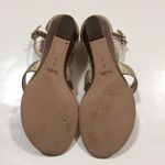 Coach Vienna Gold Pebble Leather T-Strap Wedge Sandal Photo 6