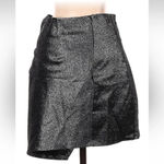 ZARA  Shimmer Metallic Black Grey Knot Tie High Waisted Skirt Women’s Size Small Photo 2