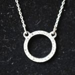 Source Unknown Trendy Flashy Rhinestone Circle Pendant 18" Y2K Glam Delicate Bridal Necklace Photo 3