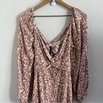 Lush Clothing NWT LUSH Open Tie Back Dress Feminine Boho Trendy Cream Mocha Medium Photo 1