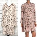 Nanette Lepore NWT Nanette Lenore Pink & Black Long Sleeve Casual Floral Dress Size 12 Large Photo 1