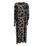 Women's Effie's Collection Maxi Dress M Black Gold Chain Print Size M Photo 2