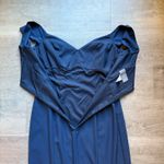 AMSALE Sweetheart Neckline Maxi Gown Size 12 RN94592 Wedding Black Tie Party Blue Photo 6