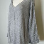 NWT La Miel Soft Gray Knit Oversized Sweater V Photo 1
