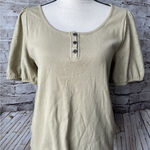 Madewell Womens Shirt L Green Eyelet Sleeve Short Sleeve Casual Cute Minimal Photo 0