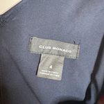 Club Monaco  Navy Belted V Neck Pleated Cropped Wide Leg Lorenny Jumpsuit Photo 3