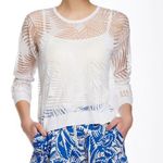 Parker  Sheer Leaf Burnout Crewneck Sweater… Photo 0