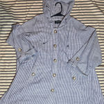 Jones & Co Women's Blue Striped Utility Jacket Size 3X Photo 0