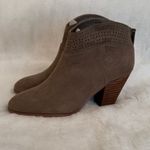 Violet & Red Jackson Lazer Cut Topline Booties In Taupe Faux Suede Tan Size 7.5 Photo 0