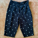 Briggs New York  Wm's Capri Pants Black W/Embroidered Daisy Design Size 10P Photo 0