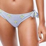 J.Crew Side Tie Bikini Bottoms Seersucker Embroidered Floral Womens Size XS Photo 0