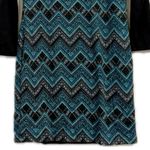 Three Hearts Green and Blue Casual Dress with 3/4 Raglan Sleeves Size M Photo 2