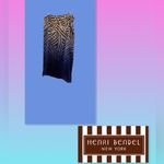 Henri Bendel 100% Silk Scarf. Multi Color Ranging Royal Blue/Navy to Brown Photo 1