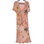 Vintage Edwardline Front Tie Italian Midi Dress Peach Pink Size 10 Photo 1