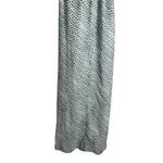 Elle Zeitoune Grace White Teal Polka Dot l Halter High Neck Formal Gown Large Blue Photo 12