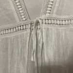 Cupshe  ONE SIZE FITS MOST WHITE GAUZY SWIM COVER UP FRONT TIE LASER CUT INSET Photo 6