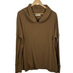 Free People Juicy Light Brown Ribbed Knit Cowl Neck Sweater Camel Small Photo 4