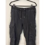 H&M Divided Black Cargo Jogger Pants Drawstring Waist Pockets Women's Photo 1