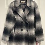 Wild Flower  Women’s Plaid Double-Breasted Peacoat Black
Combo Size M NWT Photo 2
