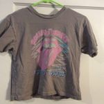 American Eagle Cropped Gray Rolling Stones Tee XS Photo 0