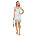 SIMKHAI Jett Short Sleeve Mini Dress in Seafoam Small New Womens Sheath Ruffle Blue Photo 10