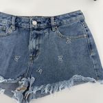 PacSun  28 High Rise Festival Cut‎ Off Denim Shorts Butterfly Embroidered Cotton Photo 4