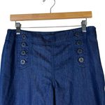 Talbots  Sailor Button Wide Leg Jeans Womens 8P Dark Wash Classic Petite Nautical Photo 1