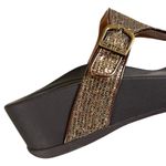 NWOT Aetrex Kate Shimmery Gold Wedge Sandals Size 10 Photo 4