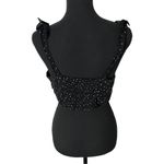 American Eagle  AEO Black White Polka Dot Ruffle Lace Crop Top Size Medium 8904. Photo 2