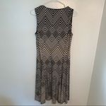 JM Collection Sleeveless Shift Dress Black Tan Geometric Photo 6