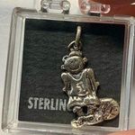 VTG 90s soccer Player Boy Charm Cartoon Look 925 Sterling Silver NWT Photo 0