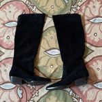 Marc Fisher LTD OSHI SUEDE OVER-THE-KNEE BOOT Western Whimsygoth riding rockstar festival OTK Tall Black Suede Zip chunky block heeled Photo 1