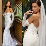 House Of CB  L D-DD  'Isabelle' White‎ Lace Long Sleeve Bridal Gown NWOT Photo 2