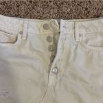 Free People We The Free Button Front cream Distressed Denim Skirt Photo 2