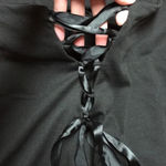 Toska Black Halter Mini Dress, Medium Photo 4