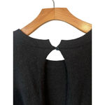 frenchi Lamb's Wool Rabbit Hair Sweater Womens S Black 3/4 Sleeve Open Back Photo 7