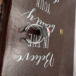 Handmade Vintage West German Glass Ring – Coral Red Stripe Cabochon, Adjustable Photo 4