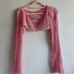 pink crochet long sleeve bolero shrug Photo 0
