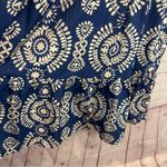 Saiph Cotton Bell Sleeve Santorini tiered Mini Dress crochet detail preppy MED Blue Photo 6