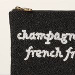 Kate Spade NWT ♠️ x Target Champagne & French fries beaded clutch in black/white Photo 4